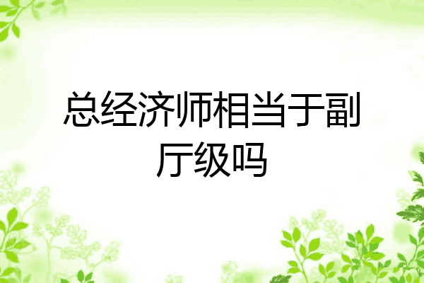 总经济师相当于副厅级吗