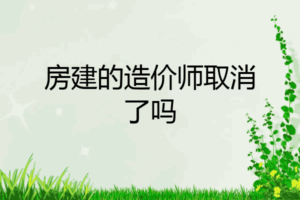 房建的造价师取消了吗