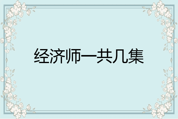 经济师一共几集