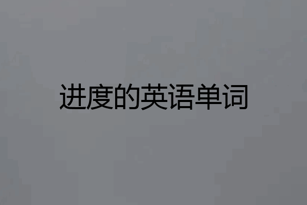 进度的英语单词