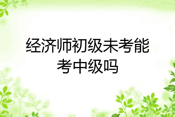 经济师初级未考能考中级吗