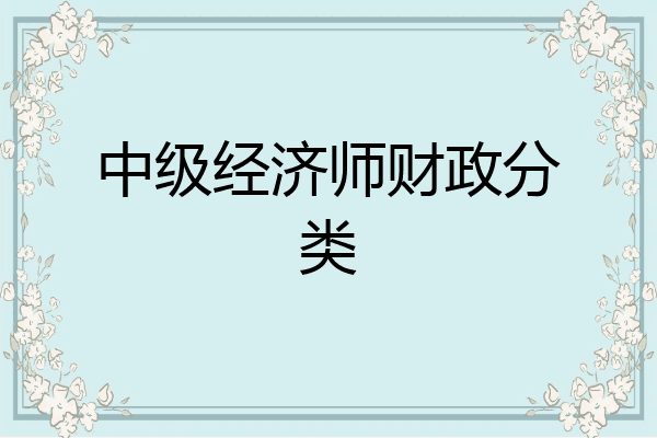 中级经济师财政分类