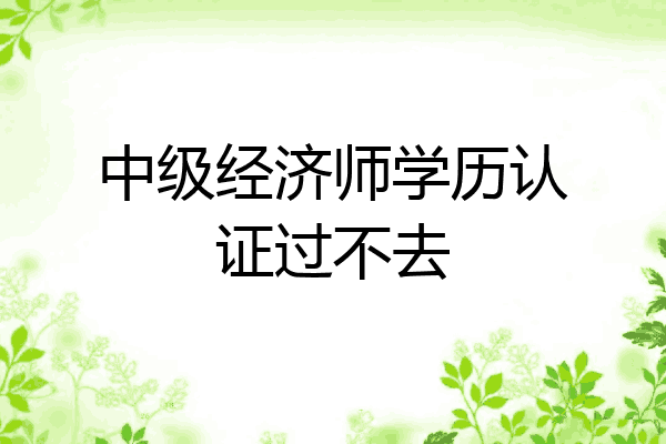 中级经济师学历认证过不去
