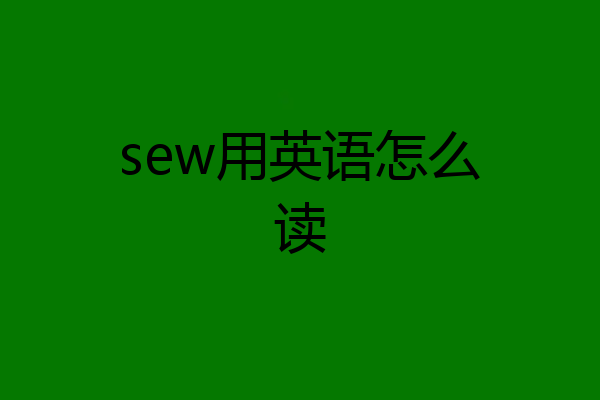 sew用英语怎么读