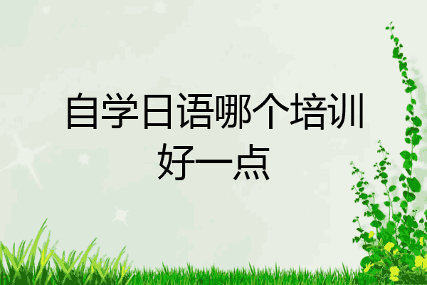 自学日语哪个培训好一点