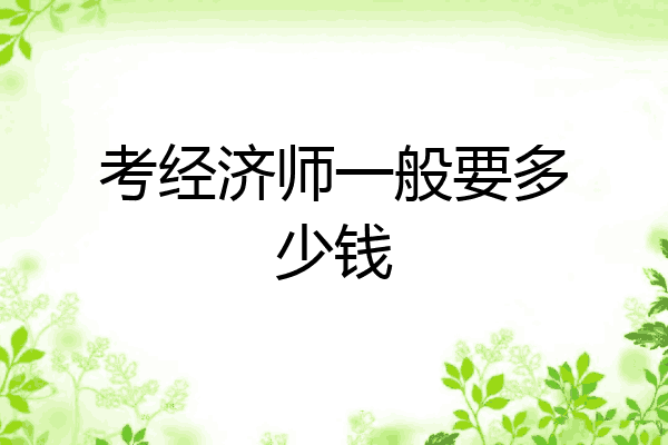 考经济师一般要多少钱