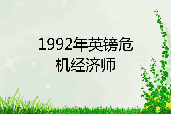 1992年英镑危机经济师
