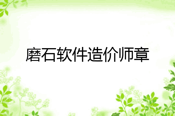 磨石软件造价师章