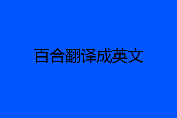 百合翻译成英文