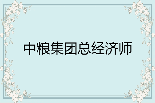 中粮集团总经济师