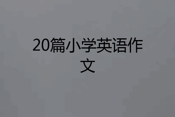 20篇小学英语作文