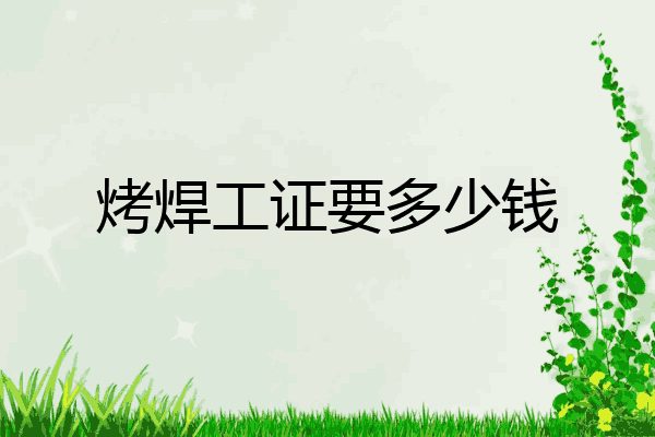 烤焊工证要多少钱