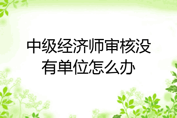 中级经济师审核没有单位怎么办