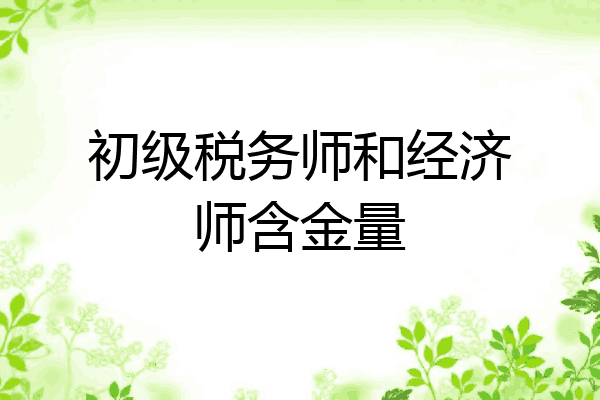 初级税务师和经济师含金量