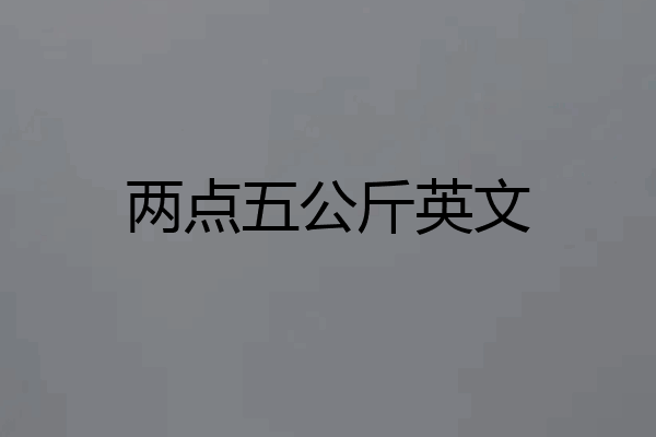 两点五公斤英文