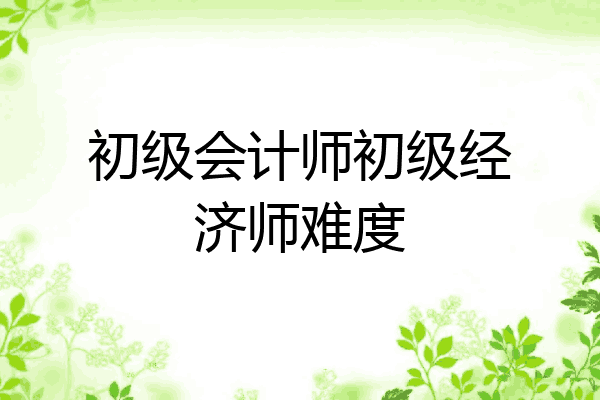 初级会计师初级经济师难度