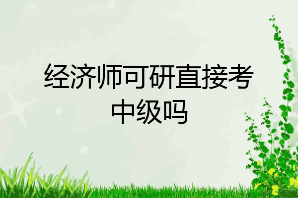 经济师可研直接考中级吗