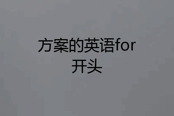 方案的英语for开头