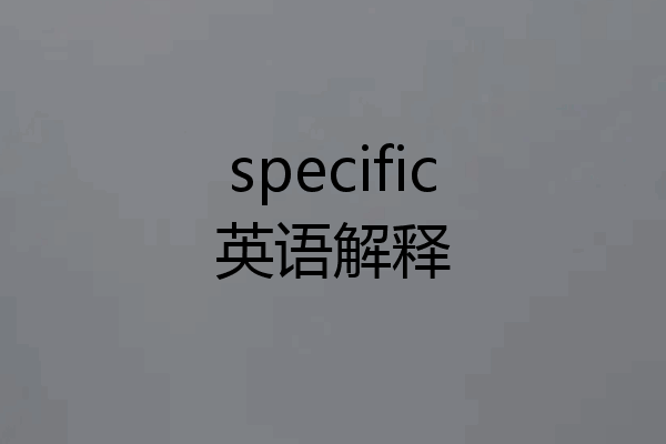 specific英语解释