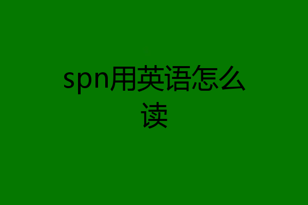 spn用英语怎么读