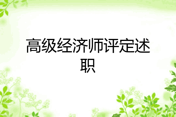 高级经济师评定述职