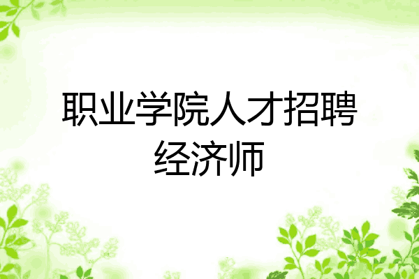 职业学院人才招聘经济师