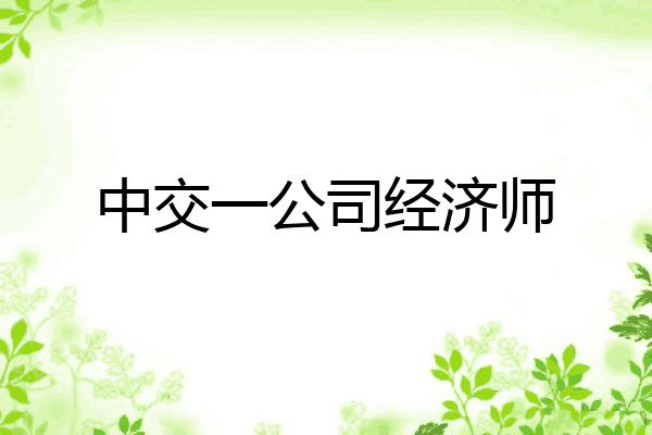 中交一公司经济师