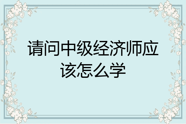 请问中级经济师应该怎么学