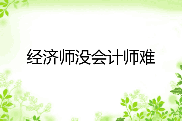 经济师没会计师难