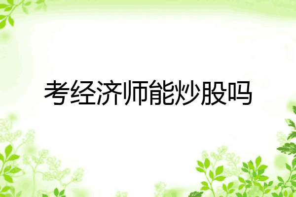 考经济师能炒股吗