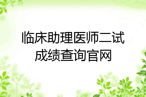 临床助理医师二试成绩查询官网