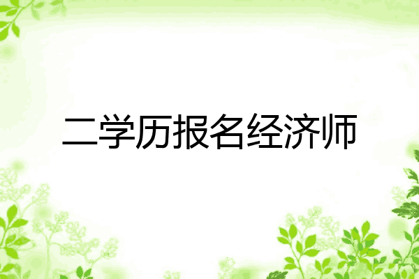 二学历报名经济师