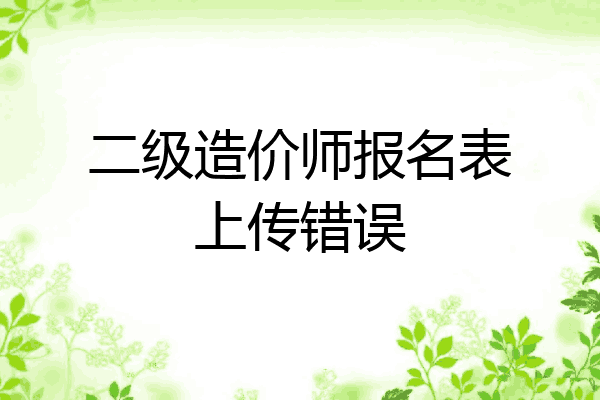 二级造价师报名表上传错误