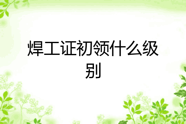 焊工证初领什么级别