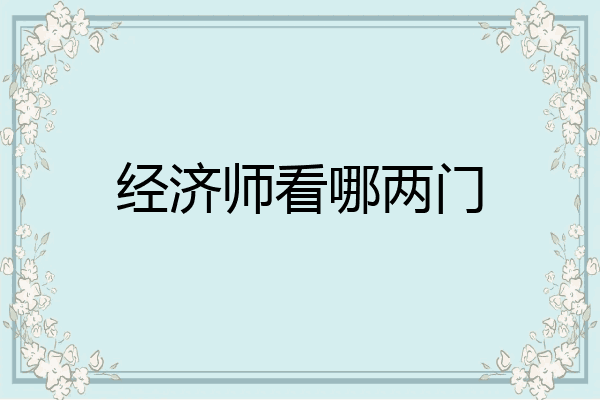 经济师看哪两门