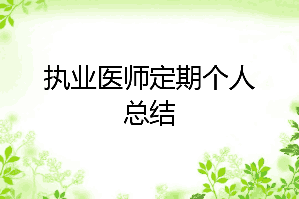 执业医师定期个人总结