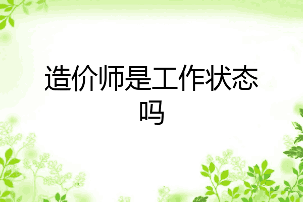 造价师是工作状态吗