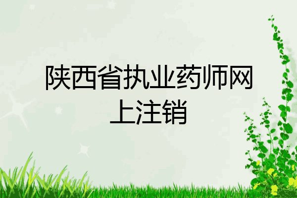 陕西省执业药师网上注销