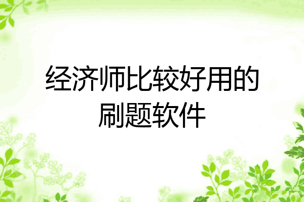 经济师比较好用的刷题软件