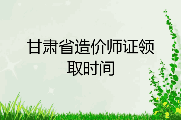 甘肃省造价师证领取时间