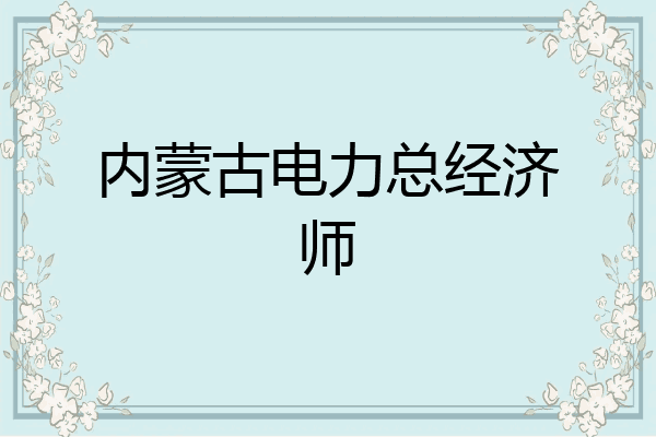 内蒙古电力总经济师