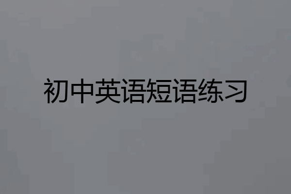 初中英语短语练习