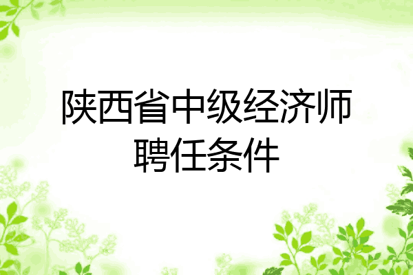 陕西省中级经济师聘任条件