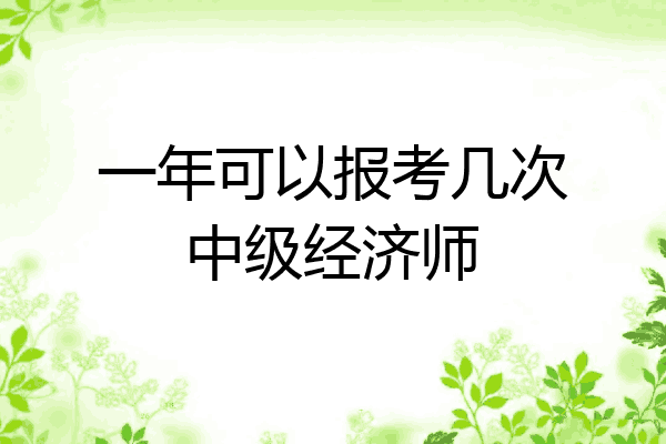 一年可以报考几次中级经济师