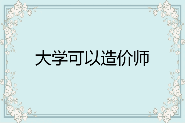 大学可以造价师
