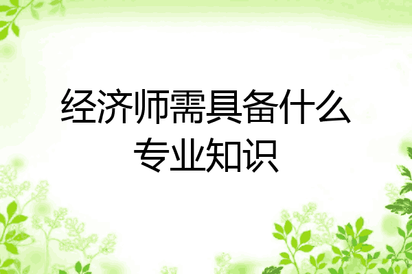 经济师需具备什么专业知识