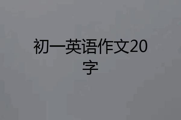 初一英语作文20字