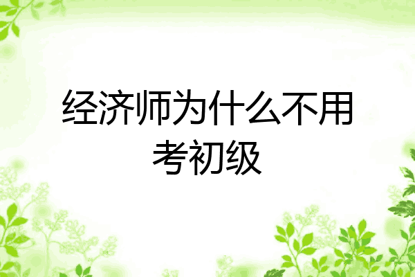 经济师为什么不用考初级