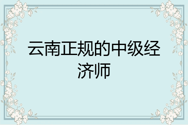 云南正规的中级经济师