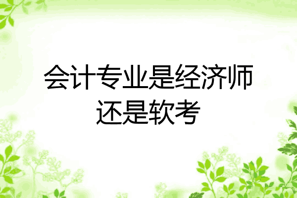 会计专业是经济师还是软考